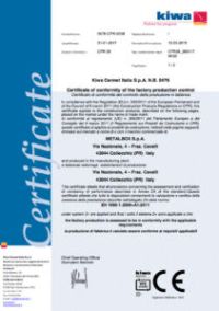 Certificato di conformità del controllo della produzione in fabbrica