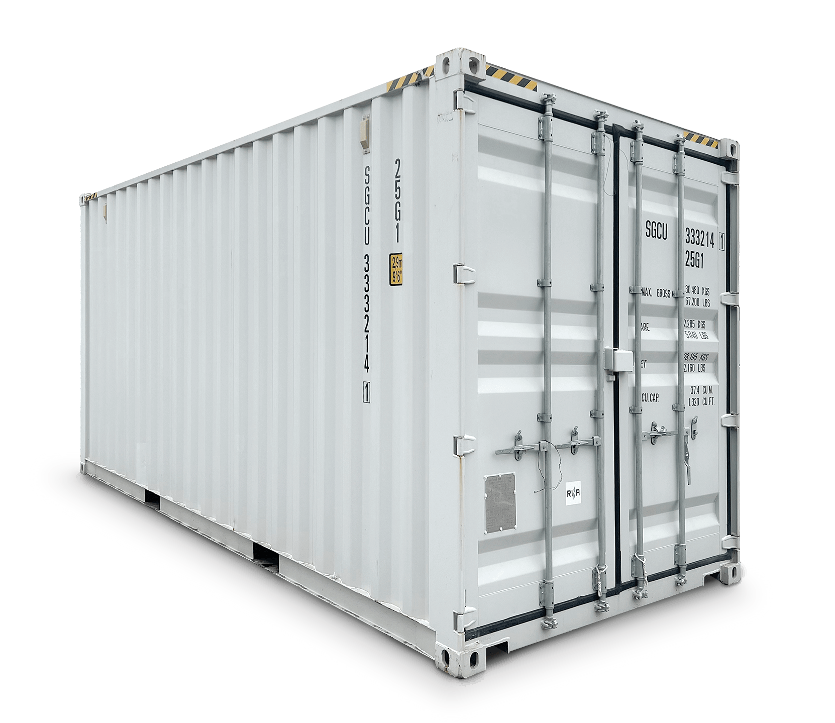 Container navale Metalbox di colore bianco