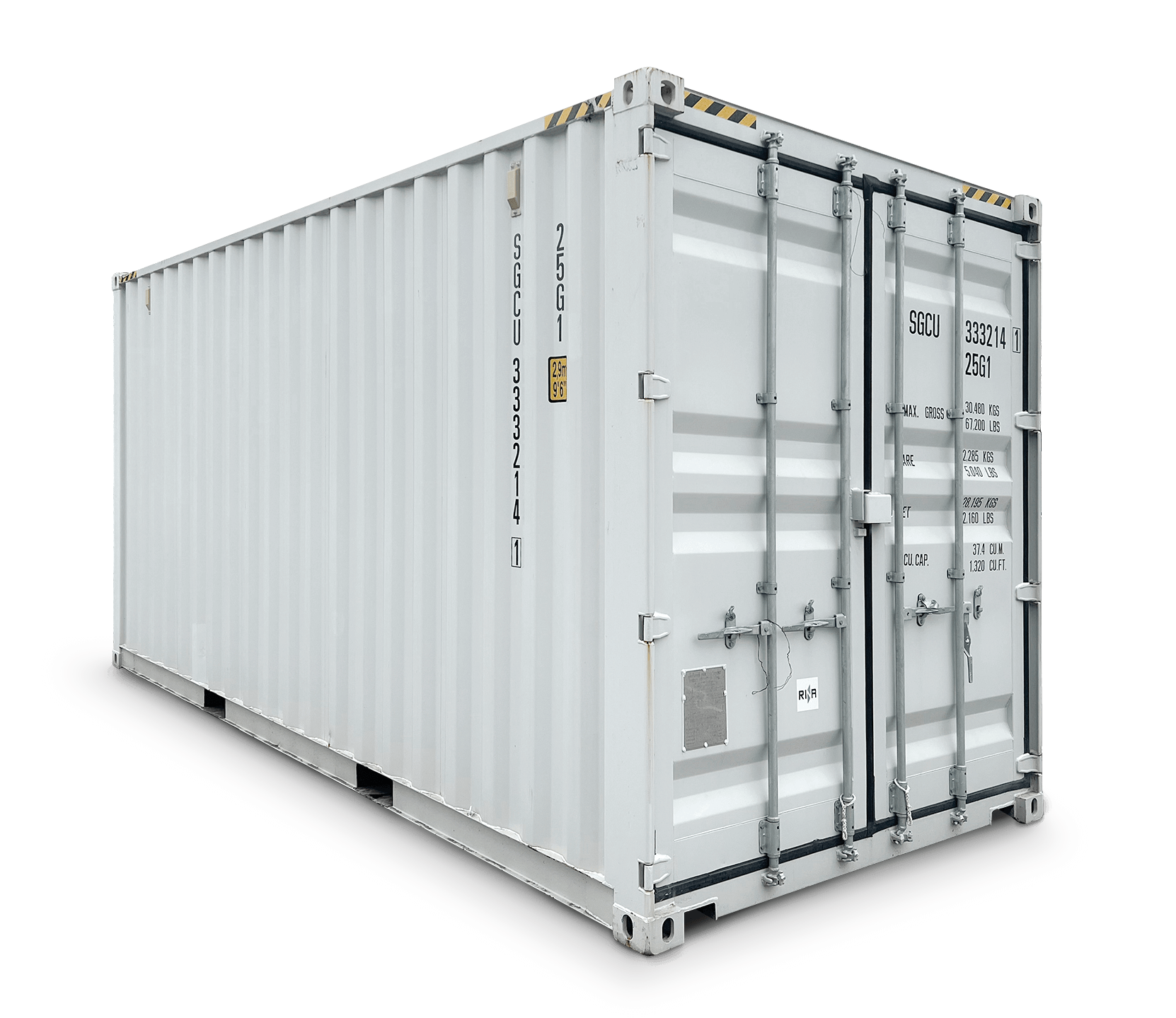 Container navale Metalbox di colore bianco